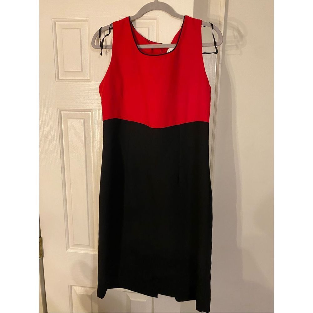 Studio I Womens Work Red and Black Dress Size 12